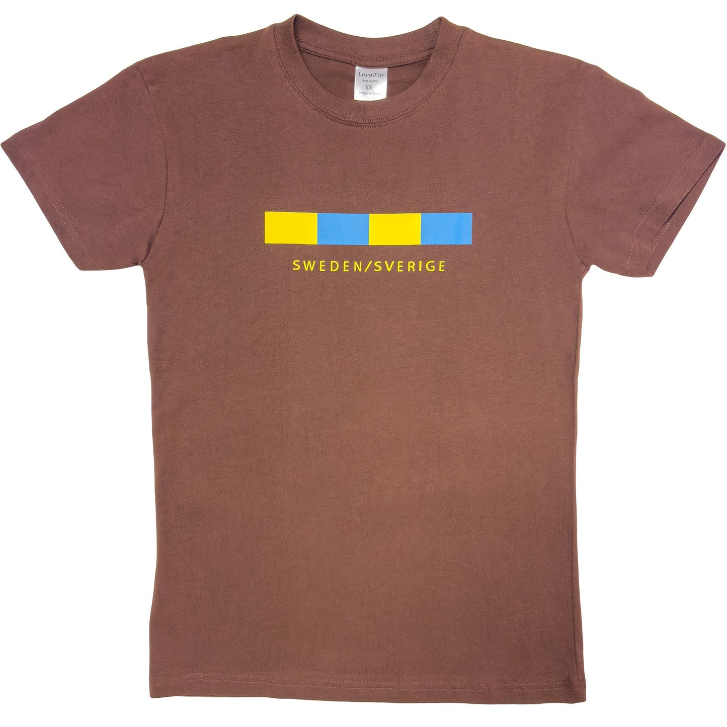 Sweden Brown Minimalist Flag Design T-Shirt - Style Council