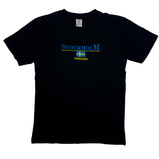 Sweden Flag Embroidered T-Shirt