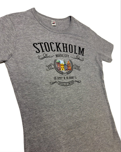 Stockholm Nordic City Grey T-Shirt