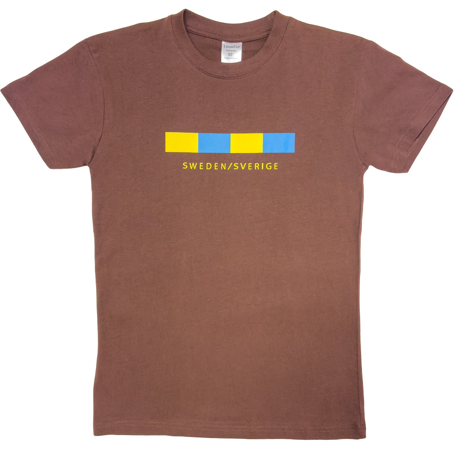 Sweden Brown Minimalist Flag Design T-Shirt