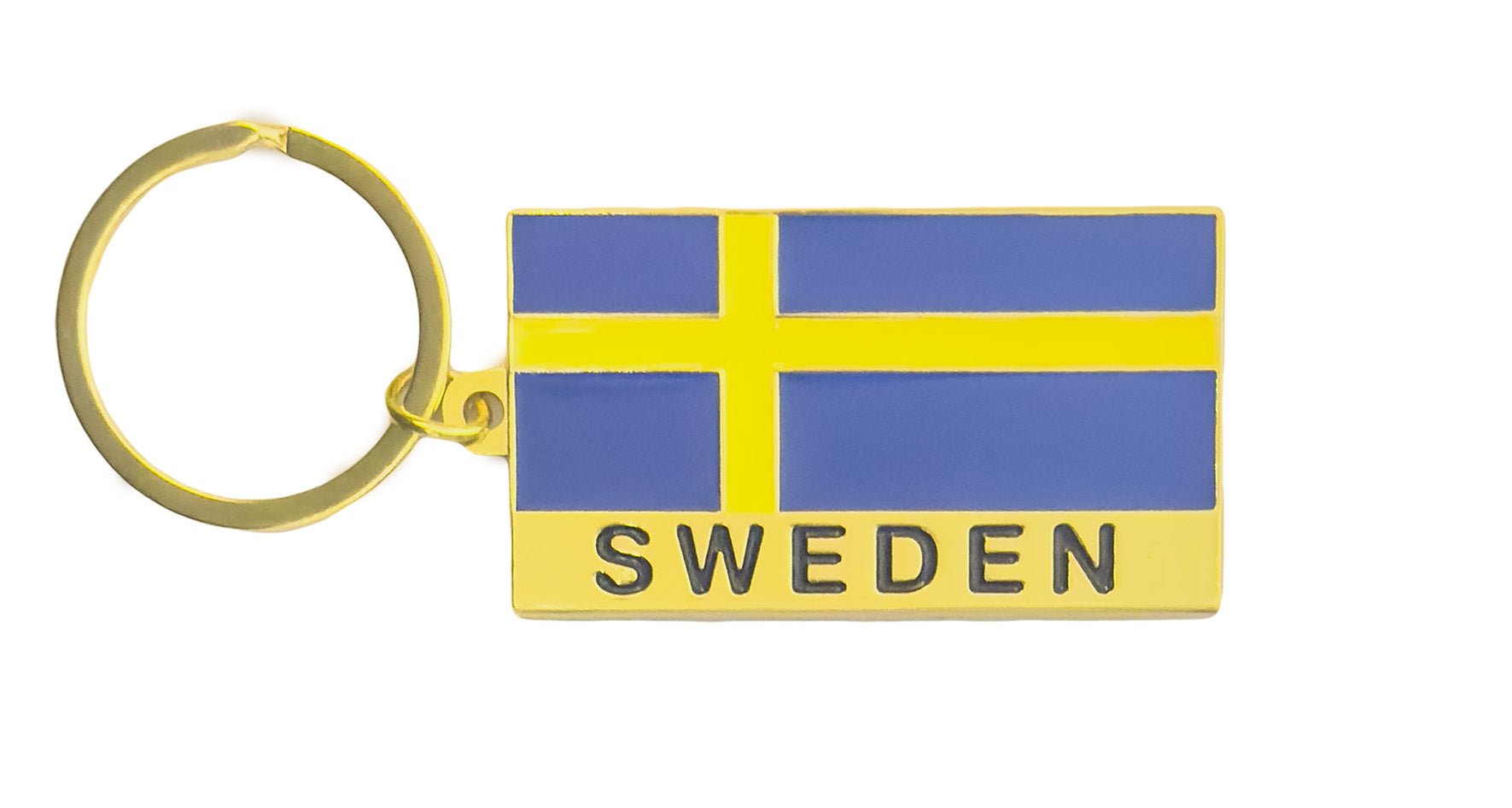 Premium metal keyring featuring the iconic blue and yellow Striking Swedish Flag Design - Swedish Souvenir Gift -Style Council