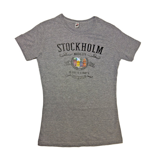 Stockholm Nordic City Grey T-Shirt