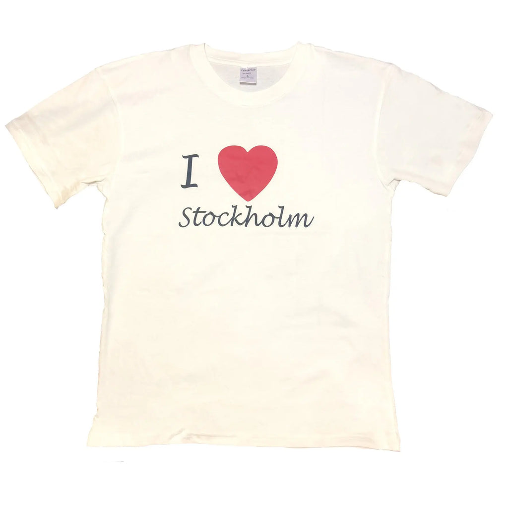 White T-shirt featuring the classic “I ♥ Stockholm” print Design - Style Council