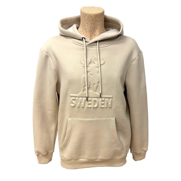 Butter Beige Embossed Moose Sweden Hoodie - Style Council