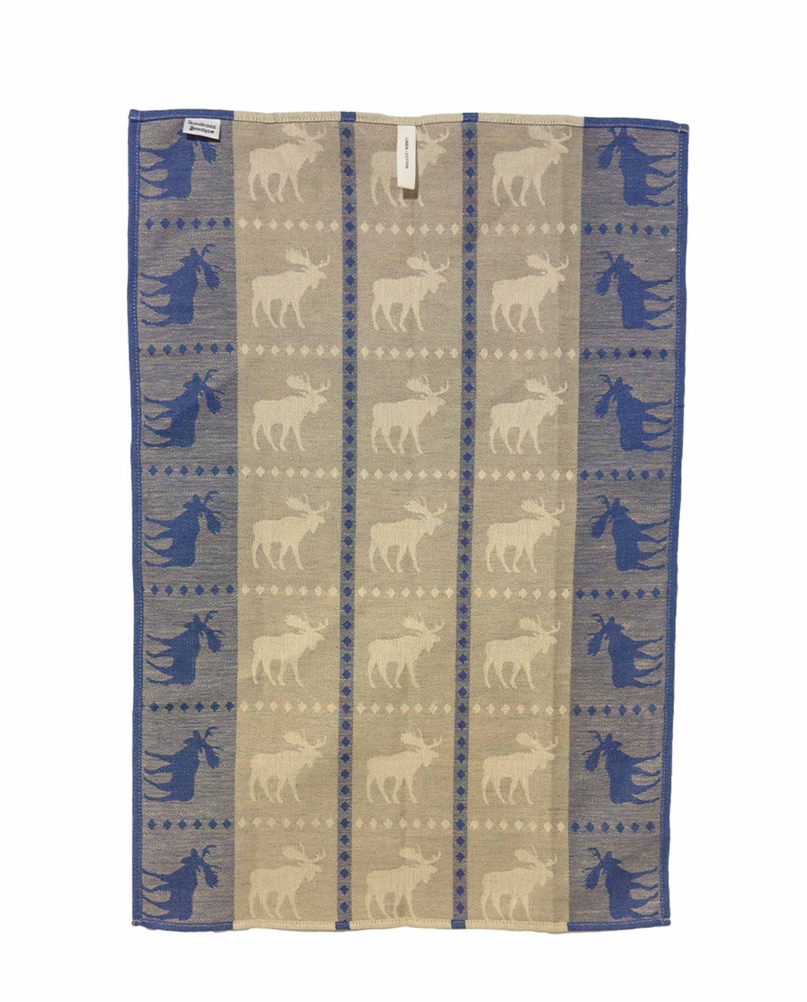 Linen Cotton - Kitchen Towel - Moose design - Kitchen Souvenir - Blue - Style Council