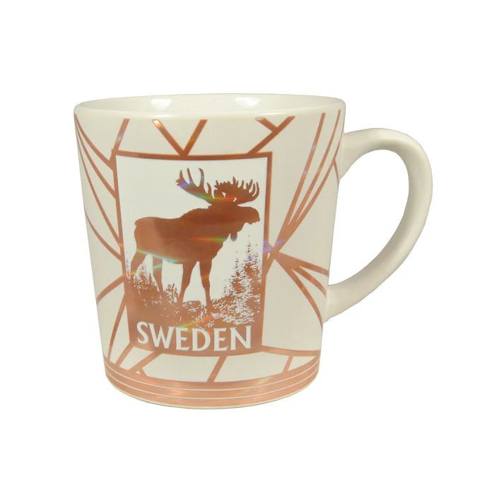 Moose Mug — Rose Gold Sweden Print on White | Stockholm Souvenir - Style Council