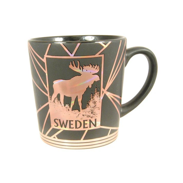 Mug — Sweden Moose Rose Gold Print, Black | Stockholm Souvenir - Style Council