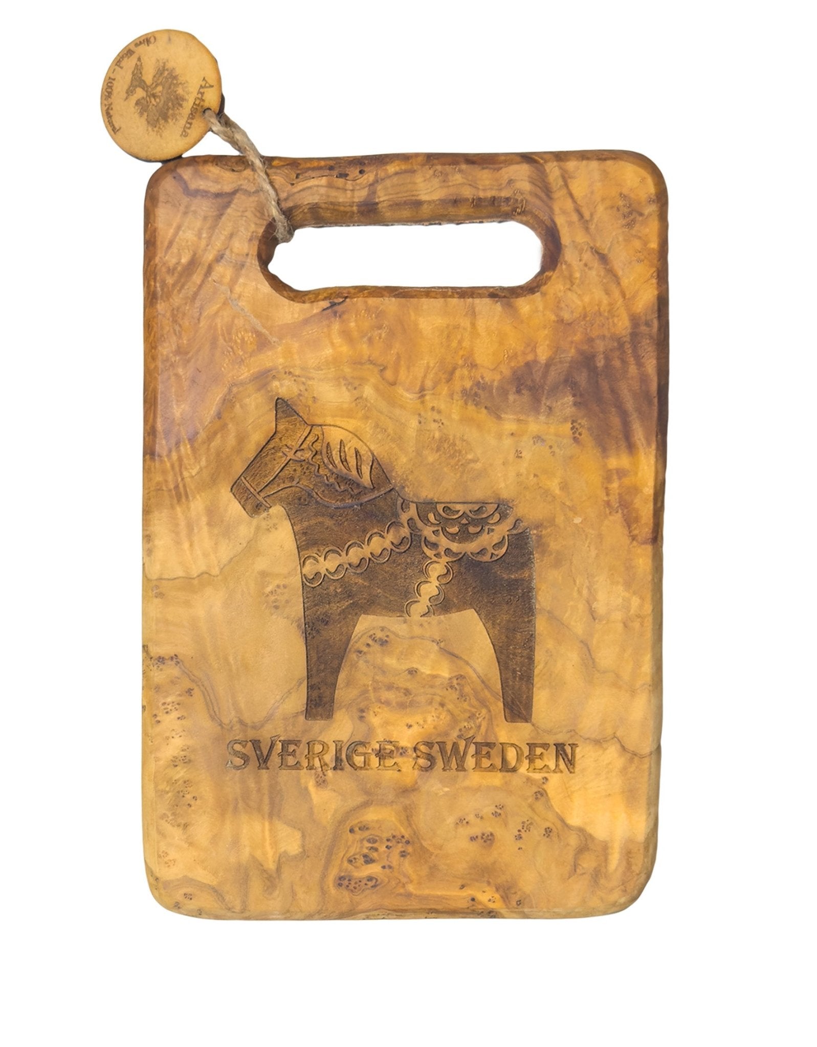 Olive Wood Cutting Board with Dala Horse – Sverige Sweden Souvenir - Style Council