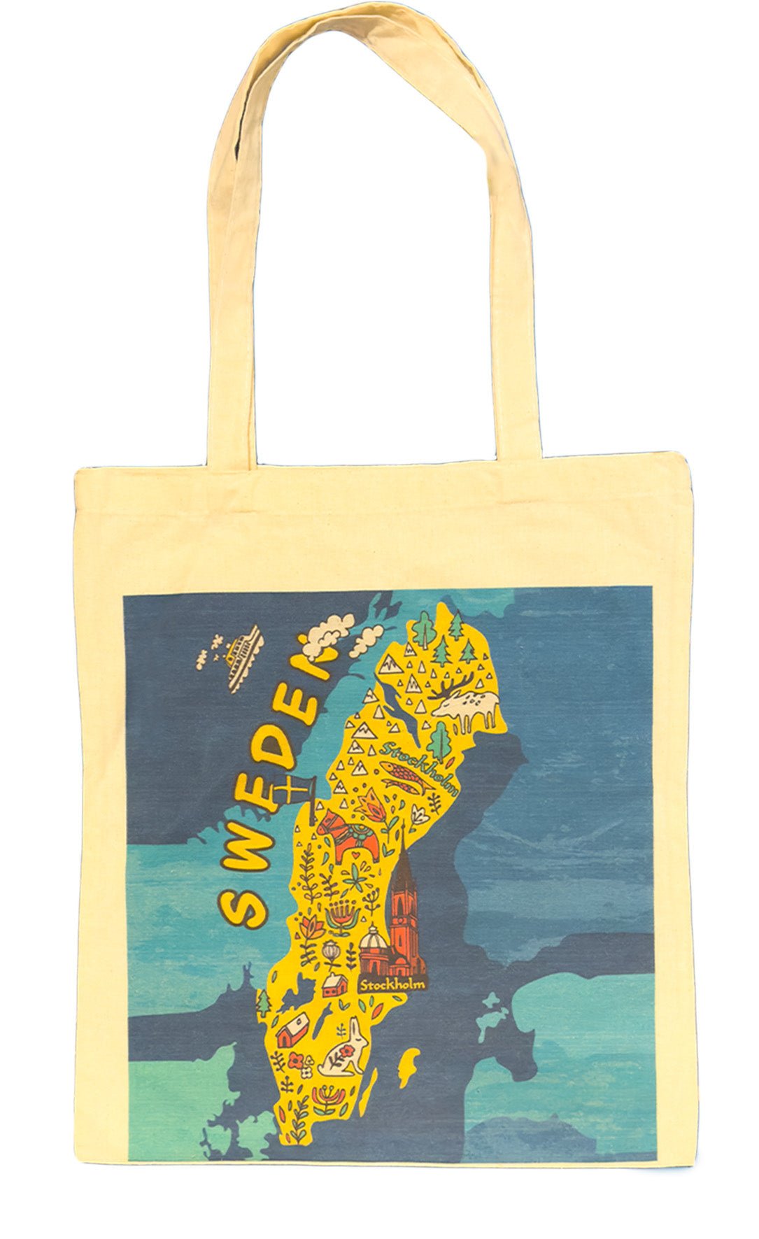 Sweden Map Canvas Tote Bag – Stockholm & Swedish Souvenir - Style Council