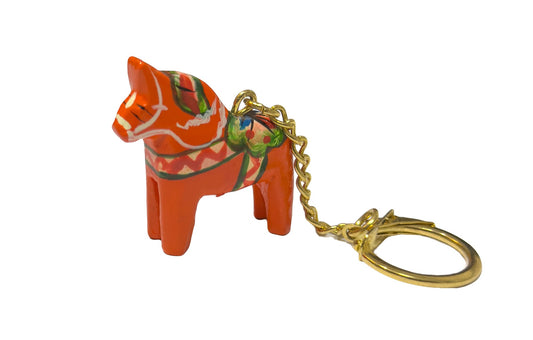 Swedish Dala Horse Keychain – Handcrafted Wooden Souvenir - Style Council