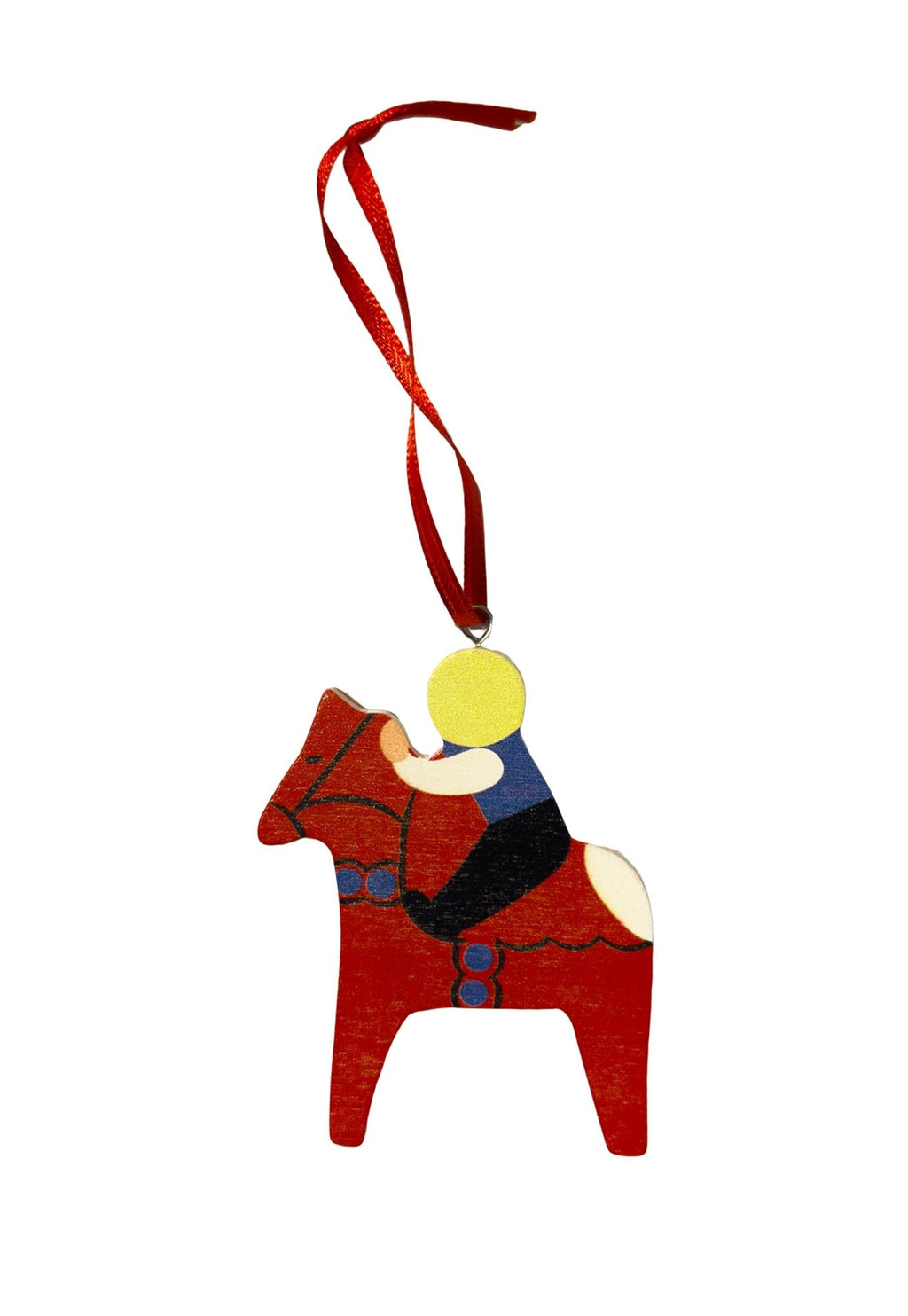 Wooden Dala Horse Ornament – Boy Rider - Style Council